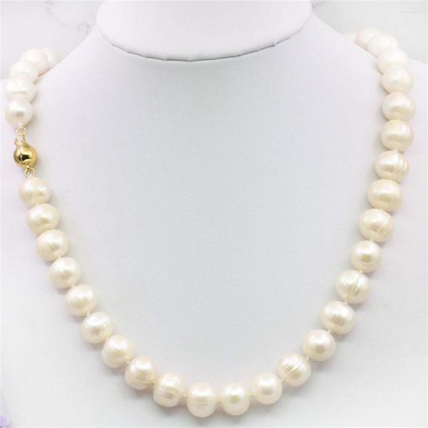 Cadenas 2023 8-9 mm White cerca de la redonda Akoya Collar de perlas Culturadas Beads Diy Fashion Joya Natural Stone de 18 pulgadas Día de la Madre Regalos