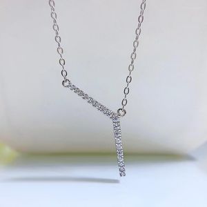 Chaînes 2023 925 Argent Diamant Géométrique Collier Pendentif Tempérament Ins Style Clavicule Chaîne