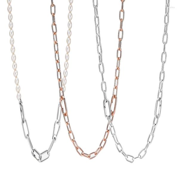Chaines 2023 925 Bijoux en argent sterling pour les femmes de luxe Origines Perles de créateur bricolage Peries de Noël Colliers de cadeaux de Noël