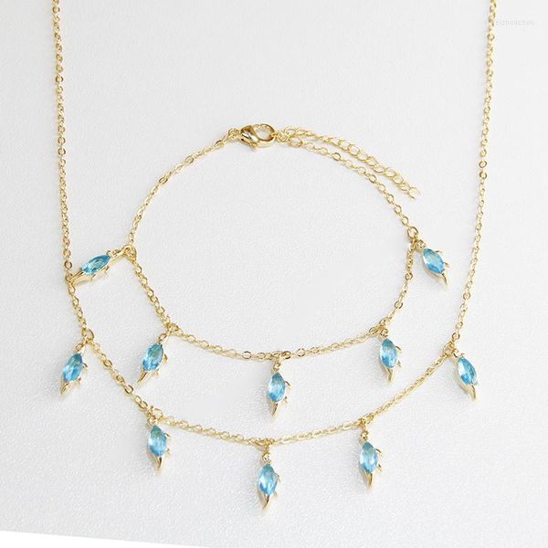 Cadenas 2023 llegada Crystal Lake Blue Dinosaur Charm Pendantnecklaces para mujeres joyería de moda delicada Zirconia collares de cadena