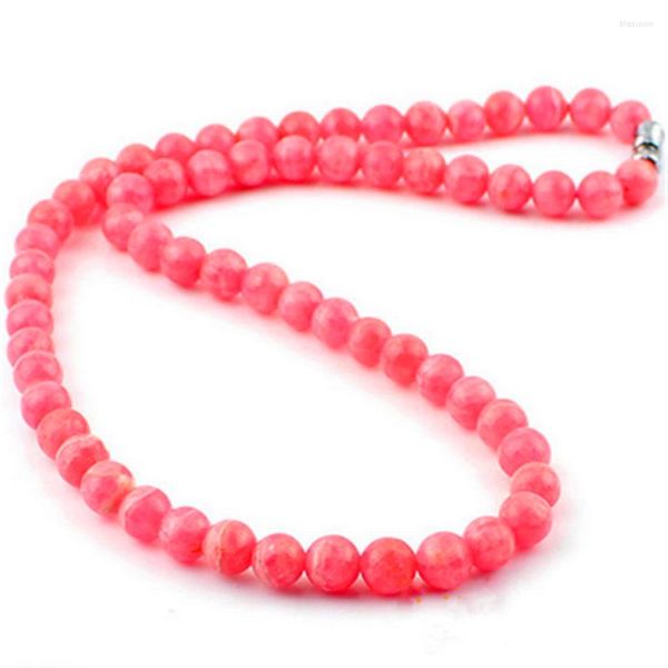 Chaînes 2023 Arrivée Véritable Rose Rhodochrosite Gemmes Collier En Pierre Naturelle 6mm Perles Rondes En Vrac DIY Bijoux De Mode Longue