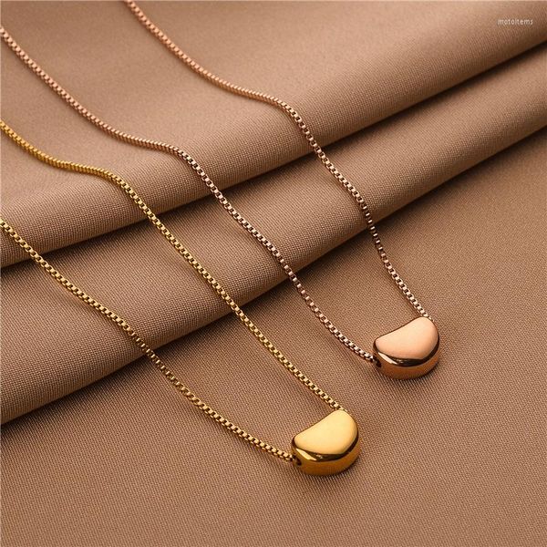 Chaînes 2023 Designer Corée Titane Acier Vintage Acacia Haricots Pendentif Collier Ras Du Cou Pour Femmes Charme Bijoux Party Girl Kawaii