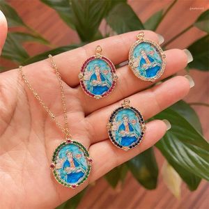 Cadenas 2023 Moda Religiosa Bendita Virgen María Encantos Clásico Mamá Babay Jesús Colgante Collar Católico Mujeres Joyería Talismán