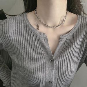 Chaînes 2023 mode femmes Double boucle ronde chaîne collier lumière luxe personnalisé clavicule bijoux