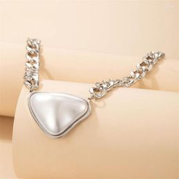 Kettingen 2023 Mode Vrouwen Punk Onregelmatige Metalen Grote Hart Hanger Grof Twist Collier Vrouwen Sexy Partij Sieraden