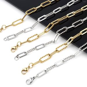 Cadenas 2023 de alta calidad 304 collar de cadena de Cable de enlace de acero inoxidable pulsera de Color plateado Multicolor para hombres y mujeres conjunto de regalo de joyería