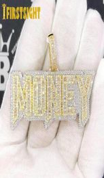 Цепочки 2023 Iced Out Bling Letters Money Подвески Ожерелья Золото Серебро Цвет 5A Циркон Шарм Men039s Хип-Хоп Ювелирные Изделия6047553