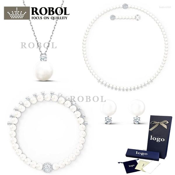 Chaînes 2023 Original Mode Bijoux Accessoires Trésor Perles Série Charme Gemstone Bracelet Collier Boucles d'oreilles