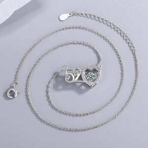 Chaînes 2023 lettre romantique coeur 520 chaîne collier Zircon cristal pendentif femmes filles mode bijoux cadeaux d'anniversaire