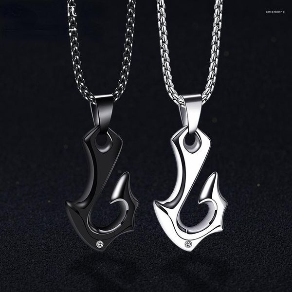 Cadenas 2023 Ancla simple Collar de acero de titanio para hombres Colgante de acero inoxidable Diseño de nicho de moda Cadena de clavícula Adorno de moda