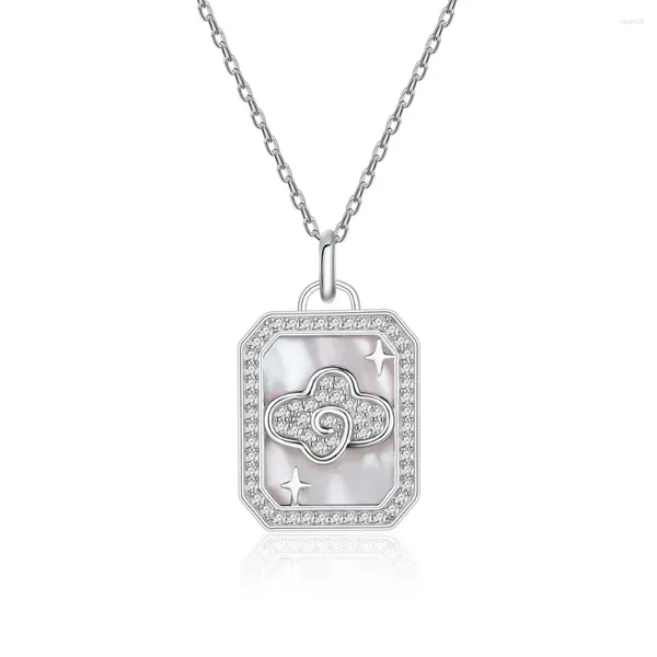 Chaînes 2024 Cloud Star Square Marque Fritillaria Collier pour femmes S925 Pure Silver Fashion Light Luxury Collier Chaîne