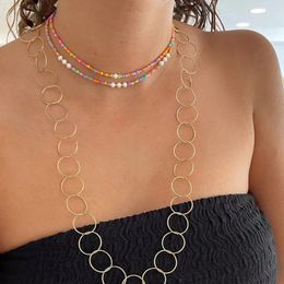 Chaines 2024 Fashion rétro perles colorées