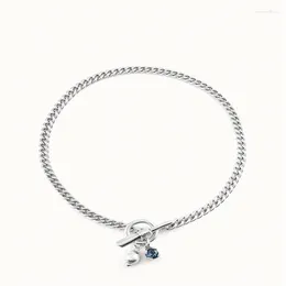 Kettingen 2024 Spanje Unode 50 Sieraden Gorgeous Pearl Blue Crystal Necklace Trendy senior damescadeau