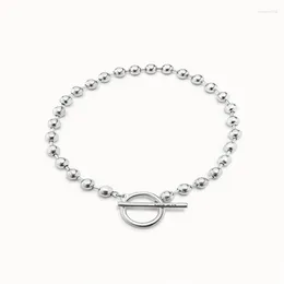 Chaînes 2024 Espagne Unode 50 Bijoux Style minimaliste et cool Boucle OT Collier de perles rondes Cadeau polyvalent pour femmes