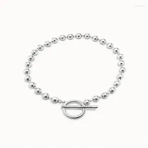 Chaînes 2024 Espagne Unode 50 Bijoux Style minimaliste et cool Boucle OT Collier de perles rondes Cadeau polyvalent pour femmes