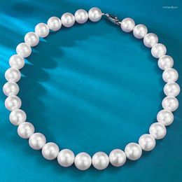 Chaines 2024 Strong Light Round Grand Collier vintage Perle de 14 mm Style de perle de la chaîne de cols français de 14 mm