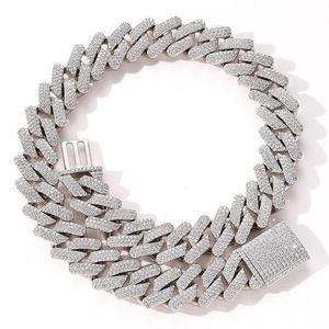 Kettingen 20 mm grote zware stevige Cubaanse schakelketting hiphop CZ steen verharde bling Iced Out vierkante stoeprand chokers kettingen voor mannen rapper Je297b