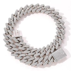 Kettingen 20 mm grote zware stevige Cubaanse schakelketting hiphop CZ steen verharde bling Iced Out vierkante stoeprand chokers kettingen voor mannen rapper Je270I