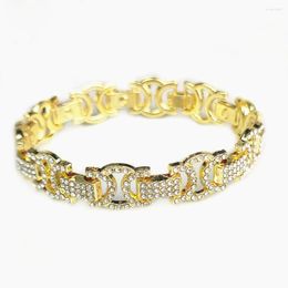 Chaînes 20mm Hip Hop Glitter Byzantin Cubain Lien Chaîne Ras Du Cou Colliers Glacé Cubique Zircone Bracelets Rock Bijoux Pour Hommes Femmes