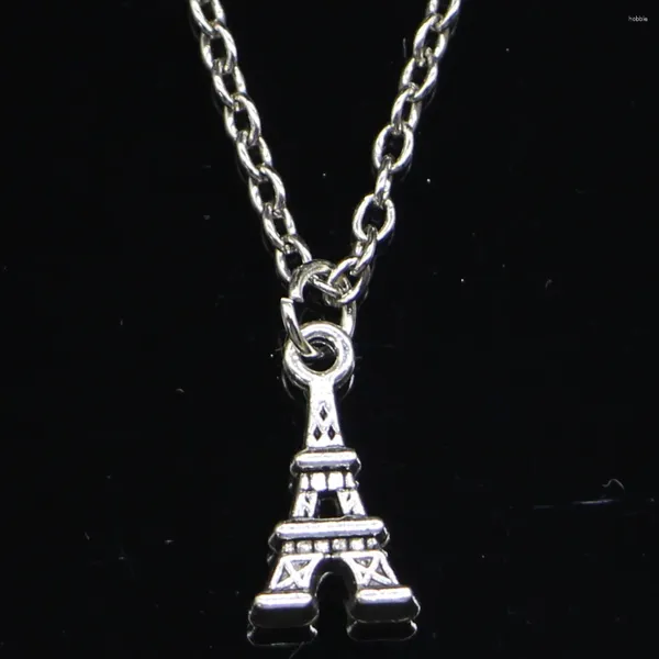 Cadenas 20 unids Collar de moda 15 mm Torre Eiffel París Colgantes Corto Largo Mujeres Hombres Colar Regalo Joyería Gargantilla