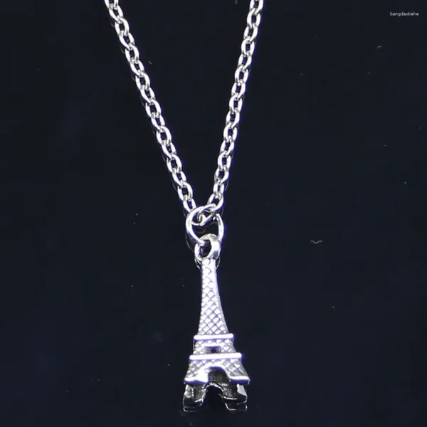 Chaînes 20pcs Collier de mode 23x9x9mm Tour Eiffel Paris Pendentifs Court Long Femmes Hommes Colar Cadeau Bijoux Tour de Cou