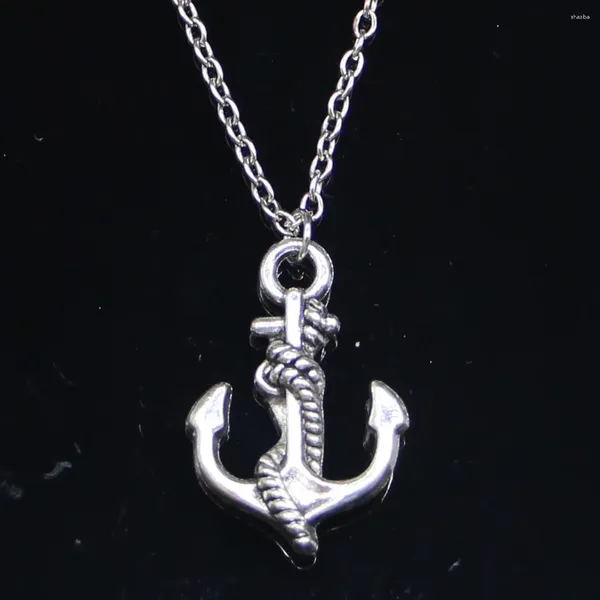 Chaînes 20pcs Collier de mode 28x20mm Anchor Corde Pendentifs Court Long Femmes Hommes Colar Cadeau Bijoux Tour de cou