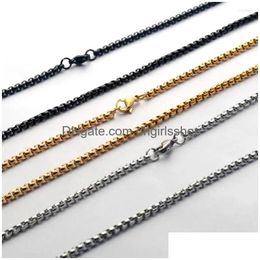 Chaînes 20pieces / lot Collier de perles en acier inoxydable 2/2.5mm d'épaisseur Lien de chaîne 45/50/55/60/65 / 70cm pour la livraison directe de bijoux DH6WG