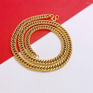 Chaînes 24 pouces longue chaîne colliers pour hommes plaqué or 10mm largeur collier de base Homme bijoux à la mode en gros cadeaux de fête