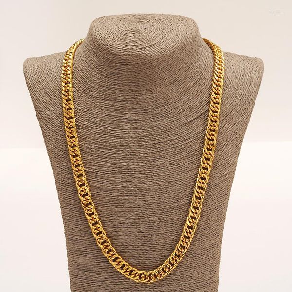 Chaînes 24k 60cm couleur or rempli grande chaîne de collier pour hommes et femmes de haute qualité