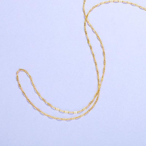Chaînes 24 carats Collier rempli d'or pour femmes Simple chaîne unique charme élégant mariage bijoux fins cadeau couleur CollaresChains Sidn22