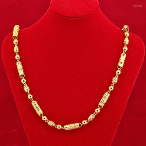 Chaînes 24K Or Rempli Pas Fade Collier Pour Unisexe Fine Hiphop Party De Bizuteria Bijoux Hommes Colgante Naszyjnik Bijoux Cadeaux