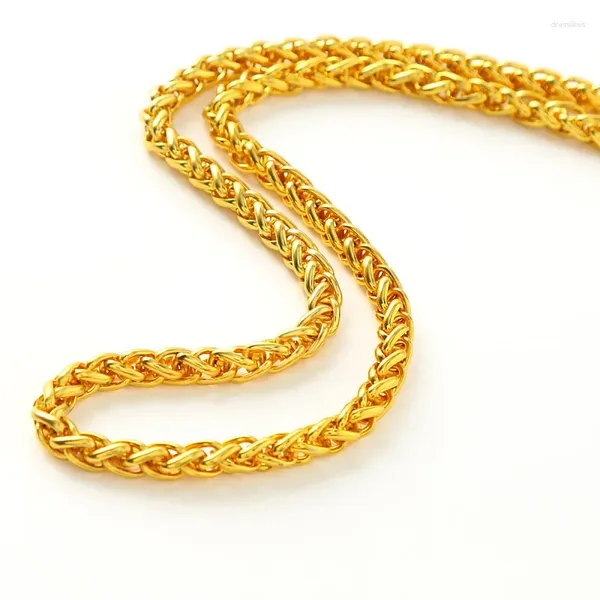 Cadenas 24k oro amarillo plateado cabeza de dragón collar de cuerda para hombres collares de cuello vietnamita compromiso de boda joyería fina