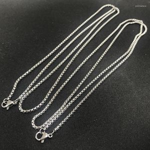 Chaînes 2mm 3mm 4mm en acier inoxydable carré perle chaîne collier bijoux à bricoler soi-même boîte pour hommes femmes lien accessoires faits à la main