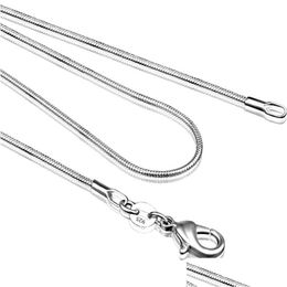 Chaînes 2mm 925 Sterling Sier Serpent lisse 16 18 20 22 24 pouces Collier ras du cou pour femmes hommes bijoux de mode en BK Drop Livraison DHX0U