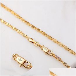 Chaînes 2mm chaînes plates mode luxe femmes bijoux 18 carats plaqué or collier chaîne hommes 925 sier colliers cadeaux bricolage drop livraison juif dhwhi