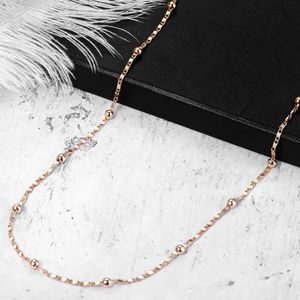 Kettingen 2 mm dunne jachthavenketen 585 Rose Gold ketting voor vrouwen meisjes vrouw sieraden groothandel valentijns geschenken 50 cm 60 cm cn18Chains