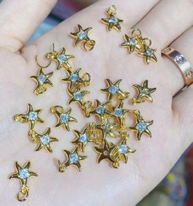 Chaînes 2pcs Star Charm pour bracelet plaqué or cuivre CZ cristal bijoux collier boucle d'oreille faisant des accessoires Dsf3s