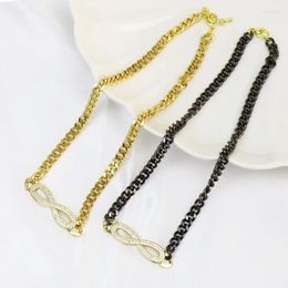 Chaines 3 pièces Cuba Chain Nekclace 8 Collier de forme Accessoires Pendant les bijoux de mode Femmes 90033