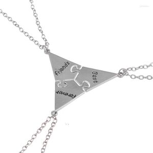 Chaînes 3 pièces épissage alliage pendentif tour de cou mode ami pour toujours amitié BFF personnalité collier pour unisexe