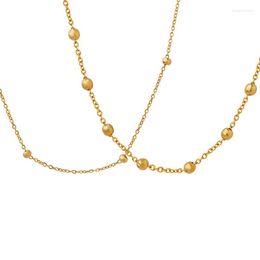 Ketten 316L Edelstahl Perlen Gliederkette Choker Perlen Schlüsselbein Halskette Für Frau Modeschmuck Geschenk Großhandel