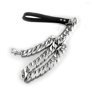 Kettingen 316L roestvrij staal Pet Dog Training Choke kraag Cubaanse ketting Zilveren kleuren Kragen voor honden grote ketting