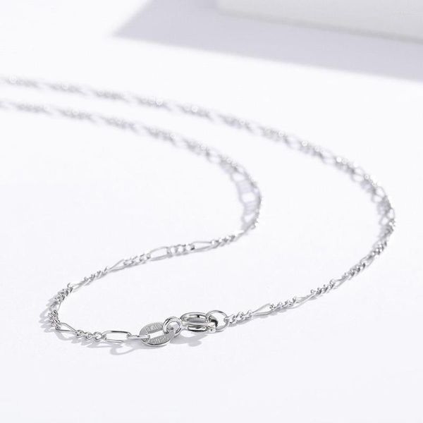 Chaînes 35-80cm 1.4mm Italie Made 925 Sterling Silver Figaro Choker Collier Femmes Bijoux Kolye Collier Collares Ketting Collane