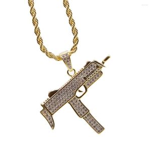 Ketens 3D hiphop bling joodse groothandel topkwaliteit cz hanger pistool iced out boy cool Gold gevulde ketting