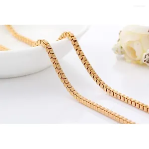 Kettingen 3 mm 60 cm gele goud kleur koperen doos ketting lange ketting mannen sieraden voor vrouwen jongen vrienden geschenk groothandel bijoux mode