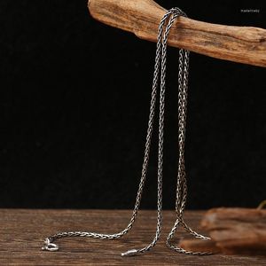 Chaînes 3mm Thai Silver Chain S925 Sterling Retro Rope Collier