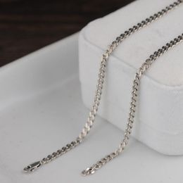 Kettingen 3 mm breedte echte zilveren retro Cubaanse ketting ketting voor man vrouw unisex s925 sterling voortreffelijke zadel kettingen jewel