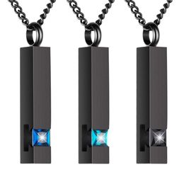 Chaînes 3pcs Bijoux de crémation en cristal pour cendres Collier d'urne en argent Cendres Pierre de naissance Cube Urnes Memorial Pendant261k