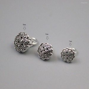 Chaînes 3PCS Real 925 Sterling Silver Pendant Lotus Charm Taille 7mm 8mm 9mm Timbre S925