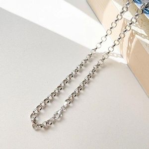 Cadenas 45cm-50 cm 5 mm Real 925 Sterling Silver Circle Rolo Collar para mujeres Mujeres Hombres Joyas Ketting Ketting Colier 18 