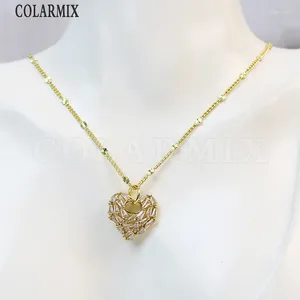 Chaînes 5 pcs Love Heart Shape Pendentid Collier Crystal Jewelry Gold plaqued Femmes Chain Party Gift 52813
